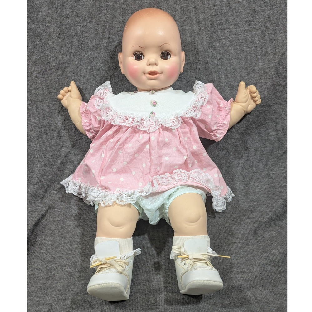 Vintage 1983 Uneeda 22"‎ Baby Doll Sleep Eyes Allison Ann Pink Outfit #2483